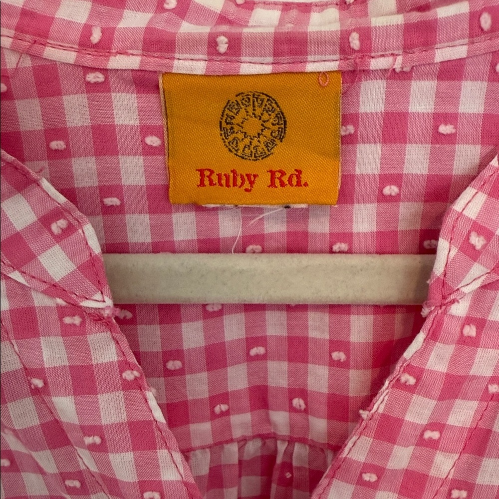Ruby Rd. Pink Gingham Blouse Size XL - image 2